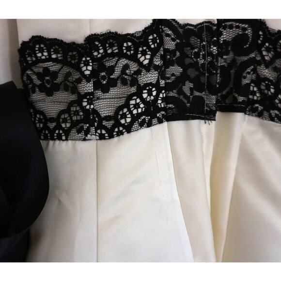 VTG Jessica McClintock for Gunne Sax Dress White Black Lace Size 1/2 0-2 Prom - Picture 6 of 9